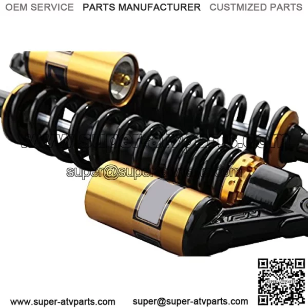 Pair 340mm Universal Motorcycle Rear Air Shock Absorbers Fit for Honda Suzuki Yamaha Kawasaki ATV Go Kart Quad Dirt Sport Bikes,Black & Gold - Image 3