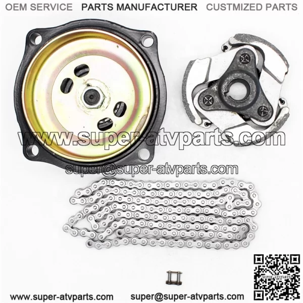 Pocket bike parts 6T 25H clutch bell with 25H chain and 49cc clutch Kit - Image 2