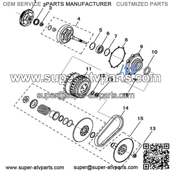 CVT Primary Clutch CVT,Belt Clutch,UTV ATV 400,MASSIMO MSU 400,YARDSPORT YS400, HiSUN HS400,Menards,QLINK BENNCHE - Image 2