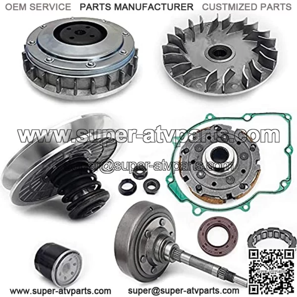 Bearings ATV UTV Clutch Primary Fixed Sheave/Primary Dry Clutch CVT Sheave Assy/Secondary Driven Clutch CVT Pulley/Housing/Pad Shoe/Bearing/Gasket/Flange Nut/Oil Seal/Oil Filter for Hisun UTV 500 700