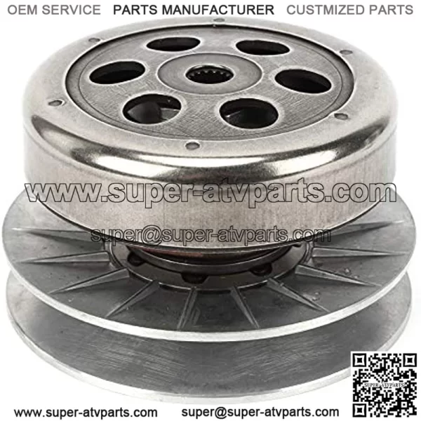 Driven Pulley, Rear Clutch Driven Pulley Assembly Fit for LINHAI 260cc 250 300cc Scooter Go Kart ATV 16T Spline