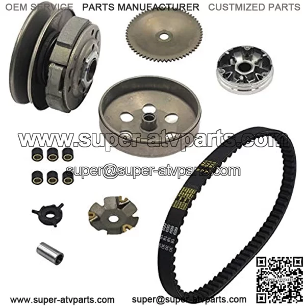 Gy6 50cc Clutch Driven Pulley Set, include Clutch Assembly and Variator Assembly with 669 belt, fit for GY6 50cc 60cc 80cc engine Taotao Scooter - Image 2
