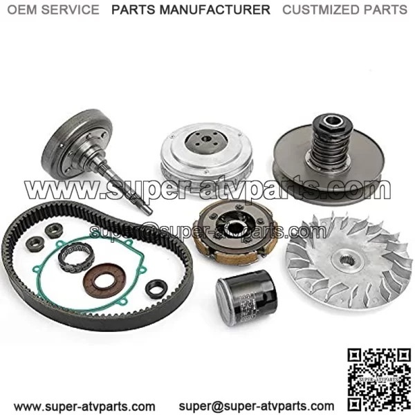 Wet Clutch Kit for HiSUN 400 ATV UTV, Massimo, Supermach, Q link, YS400, UTV400, MSU400, Housing/Primary Dry Clutch/Secondary Clutch/Sheave Fixed/Shoe/Nut/Bearing/oil Filter/Gasket/Seal/Belt