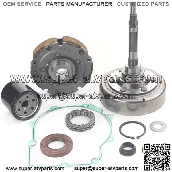 OEM Wet Clutch Shoe Kit Assembly for Hisun UTV ATV 500 700 Massimo MSU 500 700 Coleman UT500 700 Axis 500 700 Bennche Cub cadet with Filter,Drum,One Way Bearing Housing,Nuts