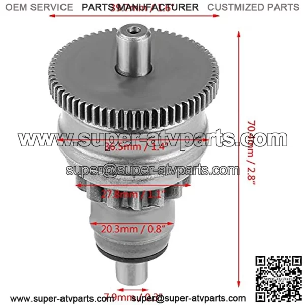 Starter Gear Clutch Assembly Gear Clutch Starter Motor Starter Motor Clutch Gear Assembly for GY6 49cc 50cc 139QMB Scooter Mopeds ATV - Image 2