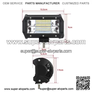 Led bar 5" 72W spot homologation E9