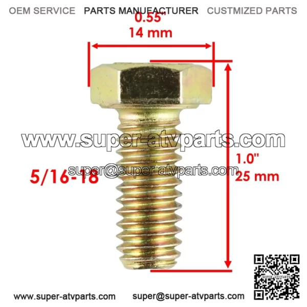 Polaris Scrambler 500 1997-2012 Front Disc Stud Bolts (4) - 7512325 7515363 - Image 2