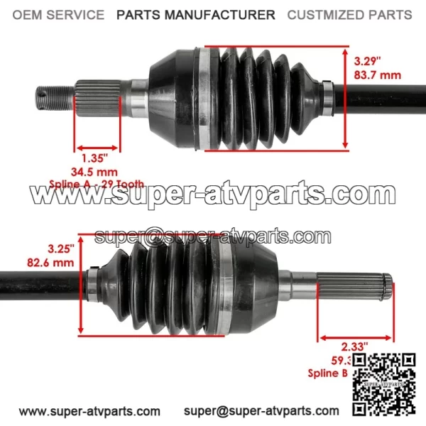 Can-Am Maverick X3 900 HO 2018 Front CV Axles (Left & Right Set) - Image 3