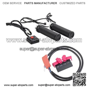 Lock-On Heated Grip Kit & Thumb Warmer Atv Polaris Honda Suzuki Can Am