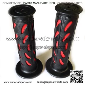 Black Rubber Hand Grips Handlebar For ATV Polaris Arctic Cat Suzuki 22mm 7/8"