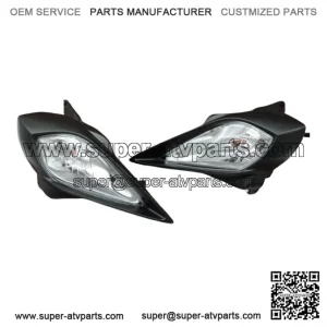 2 x Headlights + bulbs + plastic surround + socket Yamaha YFZ450 Raptor 700 700R