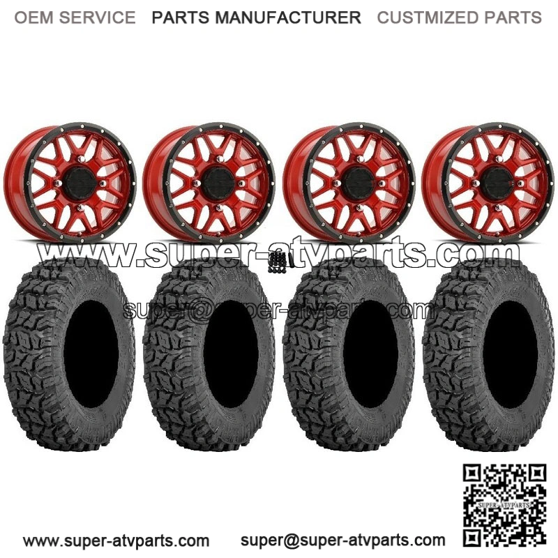 14" Wheels Red 28" Tires CFMoto ZForce 950 UForce 1000