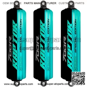 Turquoise & Black Shock Covers for Yamaha Raptor YFM700R [Special Edition]