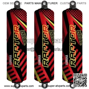 Red Black & Yellow Shock Covers for Yamaha Raptor YFM700 New Model [2025]