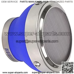 Motorcycle Pod Air Filter Dust Mini Atv Kart 45 48 50mm Quad Go Kart Racing Suitable for Honda Yamaha Ssr Ttr Cross-Country Bike (Blue + Silver)