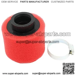 Universal 35mm Red Double Foam Pod Performance Air Filter Cleaner for 50cc 70cc 90cc 110cc 125cc Motorcycle ATV Quad Scooter Go Kart Moped Pit Dirt Racing Super Pocket Bike Yamaha Suzuki