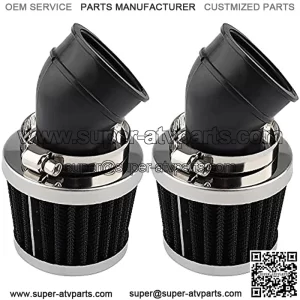 35mm Air Filter 45 Degree Angle Bend for 50cc 70cc 90cc 110cc 125cc Motorcycle ATV Dirt Bike Go Kart Quad Scooter Moped Pit Dirt Pocket Mini Bike(2 of pack)