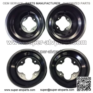 BLACK A5 10" FRONT 9" REAR WHEELS RIMS YAMAHA YFZ450 BANSHEE RAPTOR 700 660