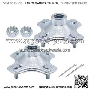 2 Pcs Rear Axle Wheel Hub w/Nut For 07-2013 Honda TRX420 FE TRX420FM Rancher 420