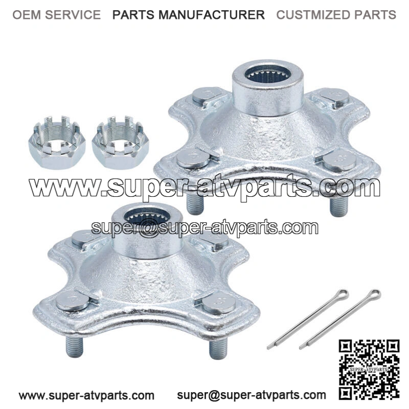 2 Pcs Rear Axle Wheel Hub w/Nut For 07-2013 Honda TRX420 FE TRX420FM Rancher 420