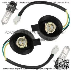 2X LH RH Headlight Socket and Bulb for Yamaha Raptor 700 YFM700R 2006 2007-2022
