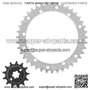 Front & Rear Sprockets Kit for Yamaha Blaster 200 YFS200 1988-2006 (For: Yamaha YFS200)