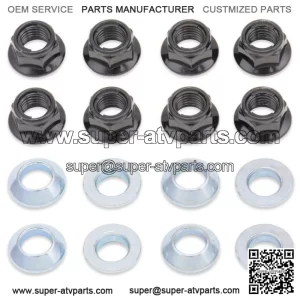 NEW BLACK  ATV Lug Nuts Flat Tapered LTZ400 TRX450R YFZ450 KFX450 400EX RAPTOR