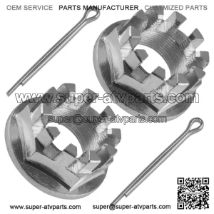 Set of 2 Rear Axle Nuts W/Pin For Honda TRX450S TRX450ES Foreman 450 1998-2001 (For: Honda)