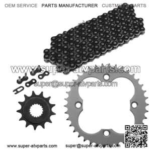 Black Drive Chain And Sprockets Kit for Honda TRX450R Kick Start 2006-2009 2012 (For: Honda)