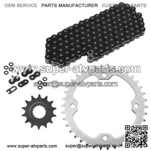 Black O-Ring Drive Chain & Sprockets Kit for Yamaha Raptor 700 YFM700R 2006-16 (For: Yamaha Raptor 700)