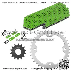 Green O-Ring Drive Chain & Sprockets Kit for Yamaha Raptor 700 YFM700R 2006-16 (For: Yamaha Raptor 700)