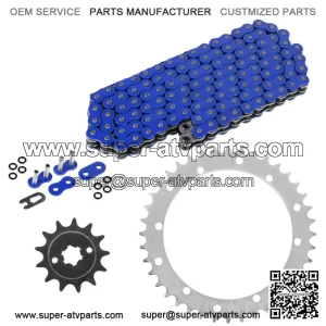 Blue O-Ring Drive Chain & Sprockets Kit for Yamaha Blaster 200 YFS200 1988-2006 (For: Yamaha YFS200)