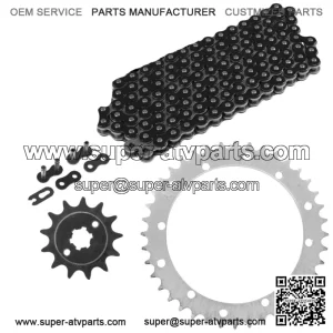 Black Drive Chain And Sprockets Kit for Yamaha Blaster 200 YFS200 1988-2006 (For: Yamaha YFS200)