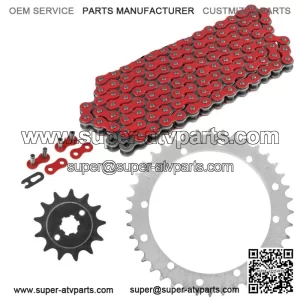 Red Drive Chain And Sprockets Kit for Yamaha Blaster 200 YFS200 1988-2006 (For: Yamaha YFS200)