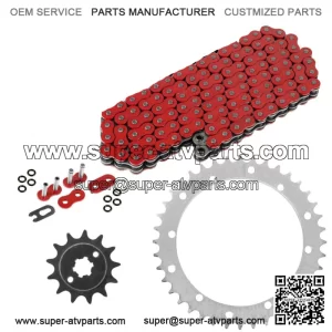 Red O-Ring Drive Chain & Sprockets Kit for Yamaha Blaster 200 YFS200 1988-2006 (For: Yamaha YFS200)