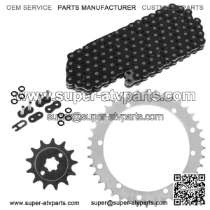 Black O-Ring Drive Chain & Sprockets Kit for Yamaha Blaster 200 YFS200 1988-06 (For: Yamaha YFS200)