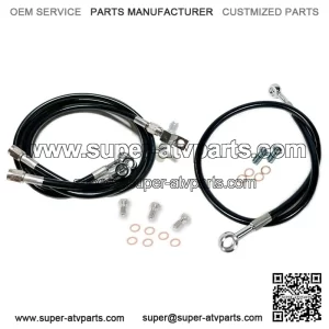 Steel Braided Brake Lines Black +2" Front +0" Rear TRX 450R TRX 450ER