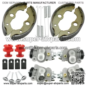 Front Brake Wheel Cylinders w/Shoes Kit for Honda Rancher 350 400 TRX350 TRX400