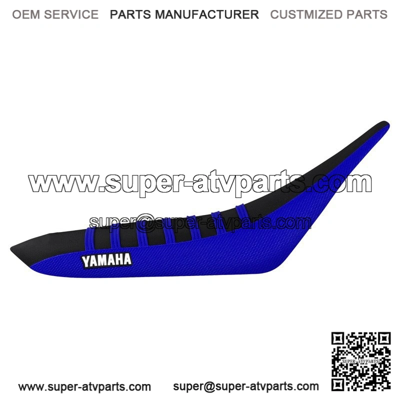 Yamaha YFZ 450 Gripper Seat Cover 2004-2013 BLUE/BLACK/BLUE ribs LOGO #200 - Image 2