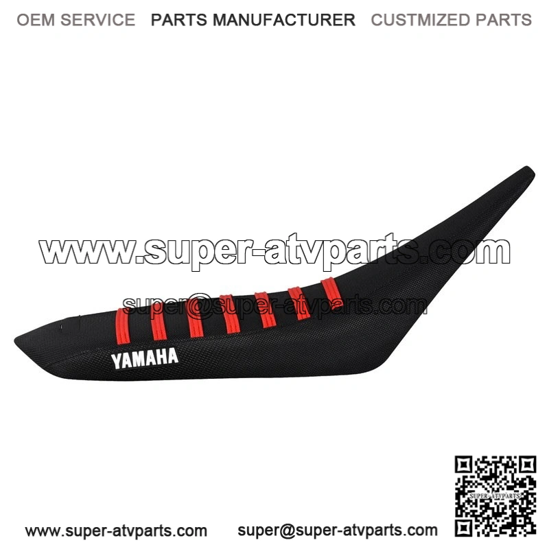 Yamaha YFZ 450 Gripper Seat Cover 2004 - 2013 all BLACK/ RED ribs LOGO #200 - Image 2