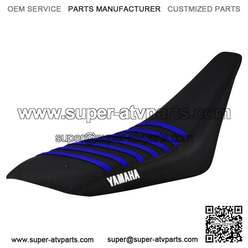 Yamaha YFZ 450 Gripper Seat Cover 2004 - 2013 all BLACK w/ BLUE ribs LOGO #200