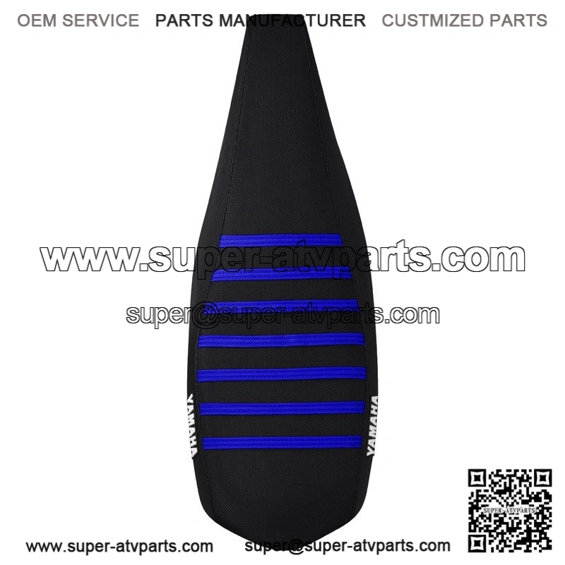 Yamaha YFZ 450 Gripper Seat Cover 2004 - 2013 all BLACK w/ BLUE ribs LOGO #200 - Image 3