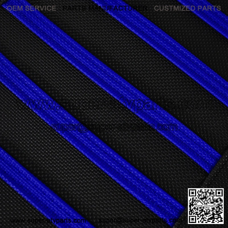 Yamaha YFZ 450 Gripper Seat Cover 2004 - 2013 all BLACK w/ BLUE ribs LOGO #200 - Image 4