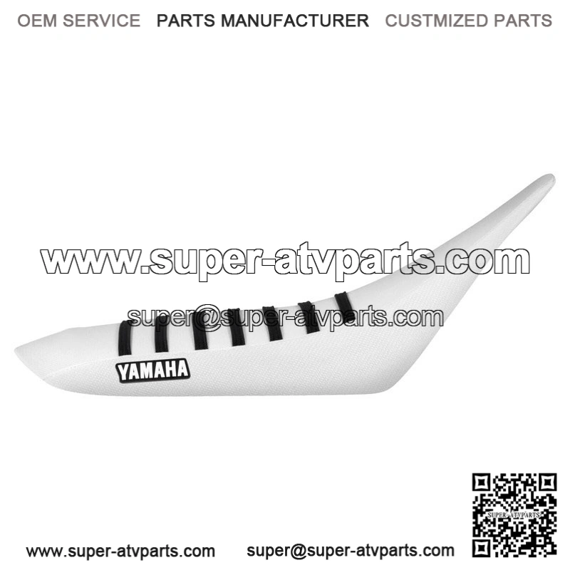Yamaha YFZ 450 Gripper Seat Cover 2004-2013 all WHITE/ BLACK ribs LOGO #200 - Image 2