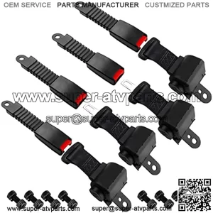 Golf Carts Seat Belts 4 Set Universal Fit Retractable 47" for EZGO TXT RXV Yamaha Club Car DS