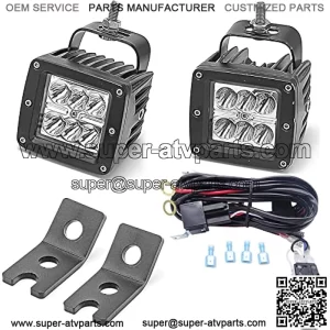 Backup Rear Pillar 2x 18W Cube Lights Mount Brackets ?? Wiring Kit Compatible with Polaris RZR XP 1000/Turbo 900 2015-2022