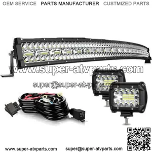 For Can-Am Maverick X3 MAX Turbo 42" Curved LED Light Bar Roof + 4" Cube Pods
