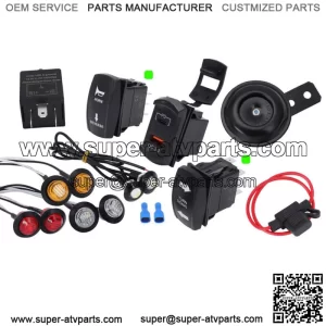 UTV Turn Signal Horn Street Legal Kit For Polaris SxS UTV ATV Can-Am Maverick X3