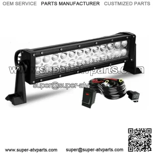Dual-Row 12inch LED Work Light Bar Spot Flood For Polaris Ranger Yamaha UTV ATV