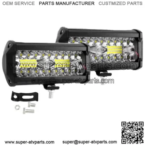 7"Inch 24000LM LED Work Light Bar Pods Spot Driving Lamp for Can-am Polaris ATV (For: Can-Am Maverick X3 R)
